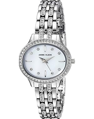 Women's AK/2677MPSV Swarovski Crystal Accented Silver-Tone Bracelet Watch