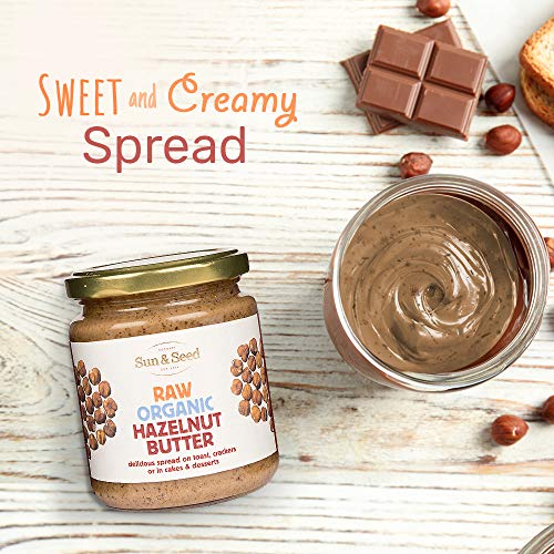 Sun and Seed - Organic Raw Hazelnut Butter - Gluten Free and Keto Friendly - Ultra Healthy And Nutritious High Protein Spread - Rich in Folate and B-complex Vitamins (Hazelnut, 2 Pack)