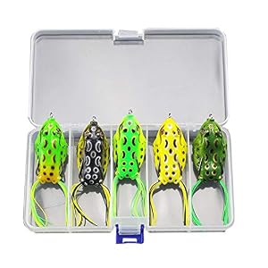 Xersex 5pcs Leurre Grenouille Pêche Douce Hameçon Avec Boîte 5g 8g 12g