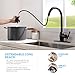 Antique Lead-free Solid Brass 1 or 3 Hole Single Handle Prep Pull Out Sprayer Oil Rubbed Bronze Kitchen Faucet, Kitchen Sink Faucet With Deck Plate