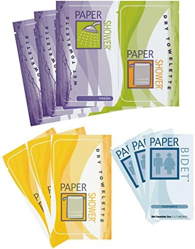 Outdoor Adventure Wipe Kit - Paper Shower-Fresh, Paper Bidet and Sweat Towels (Two kits Per Order) NEW!