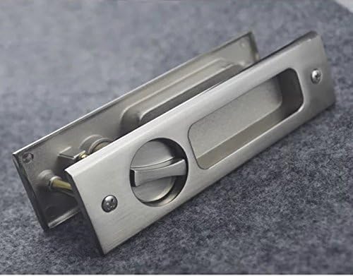Isasar Sliding Door Locks Wooden Door Lock Invisible Door Locks Furniture Hardware (Silver)