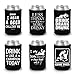 Shop4Ever Funny Drunk Can Coolie Beer Drinkers Multipack Drink Coolers Coolies Black - 6 Pack