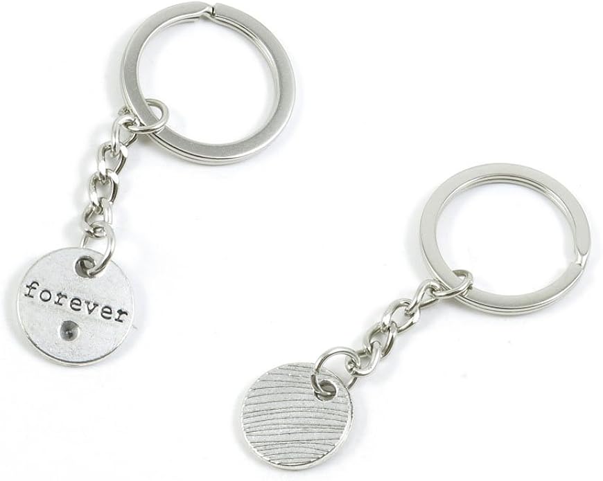 100 PCS Forever Signs Keychain Keyring Jewelry Making Charms Door Car