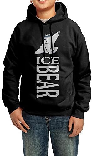 We Bare Bears Ice Bear Teen Sweatshirt Pullover Hoodie Long-Sleeve Black Large