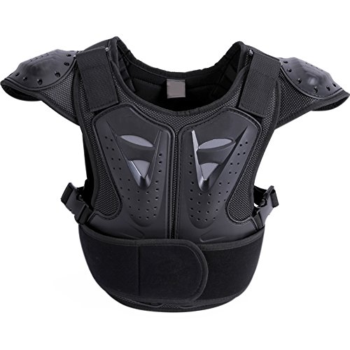 WINGOFFLY Kids Chest Spine Protector Body Armor Vest Protective Gear for Dirt Bike Motocross Snowboarding Skiing, Black S