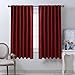 NICETOWN Christmas Burgundy Bedroom Blackout Draperies Panels - (Red Color) 52 inches x 63 inches, 2 Panels Set, Thermal Insulated Blackout Curtains/Drapes for Present