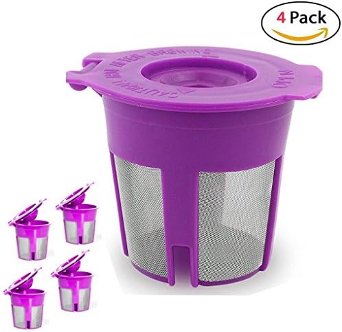 4 Pack Upgrade Model K Cup Reusable Refillable Kcup Coffee Filter Compatible Keurig 1.0 &amp; 2.0