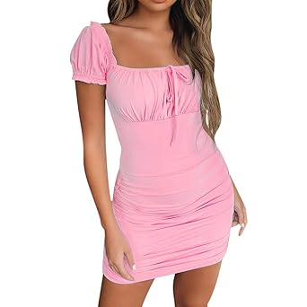 baby pink bodycon mini dress