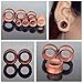 Longbeauty 2Pair Vintage Brown Natural Wood Double Flared Hollow+Saddle Tunnels Ear Plugs Stretcher Gauges 12MM=1/2