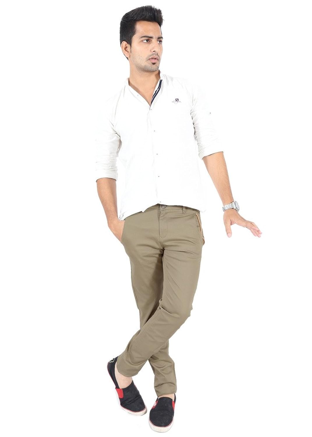 100% cotton lycra slim fit stretchable mens cheops by uber urban