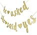 He Asked She Said Yes Gold Glitter Banner - Wedding, Engagement, Bridal Shower Party Decorations