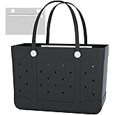 Extra large Rubber Beach Bag, Waterproof Travel Tote Bag, X-Large Rubber Handbag for Outdoor Pool Sports Boat, Lightweight