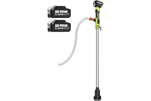 TASKSTAR Cordless Stick Water Transfer Pump, 2×4000mAh 21V Rechargeable Battery, 720GPH High Flow, 32FT Lift, Portable Utility Sump Pump for Pool/Garden/Pond/RV/Boat/Basement/Rain Barrels Draining