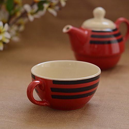 Amazon Com Unravel India Ceramic Single Tea Pot Set Cup
