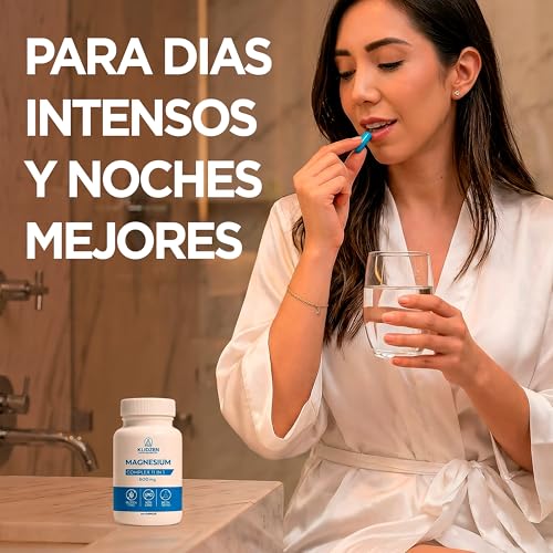 KLIDZEN Magnesio Complex 11 en 1 | 600 mg | Glicinato, L-Teanina 200 mg, GABA, 6 Tipos de Magnesio para Dormir, Estrés y Relajación | 120 Cápsulas