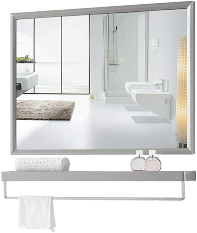 quadratischer Badezimmerspiegel gebürsteter Edelstahlkantenspiegel Bad