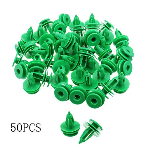 Sala-Store - 50Pcs Car Door Panel Trim Fasteners Plastic Green Clips for Chrysler WJ For Jeep Grand Cherokee