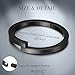 WISTIC Black Bracelet with Stainless Steel Bangle Cuff and Magnetic-Clasp Plain Polished for Men Boy (Black)