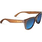 cloudfield Wood Frame Sunglasses for Men and Women with 9-Layer Polarized Lenses and Double Layer of UV Blocking Coating