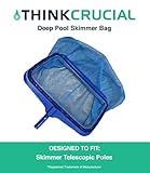 Durable Heavy Duty Deep Bag Pool Rake Skimmer Attachment for Professional Pool Cleaning, by Think Crucial