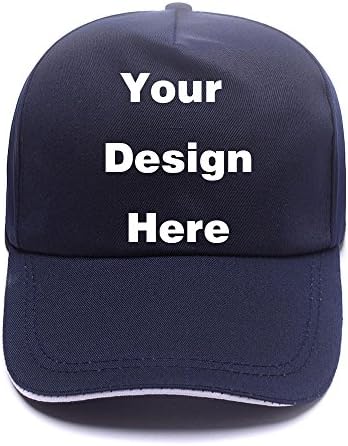 Summer Sandwich Peak Custom Hat Adjustable Cap with a Velcro Strap Navy