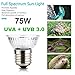 OMAYKEY 6-Pack 75W UVA + UVB Full Spectrum Sun Lamp Sunbathe Heat Lamp/Bulb/Light for Lizard Reptiles and Amphibians