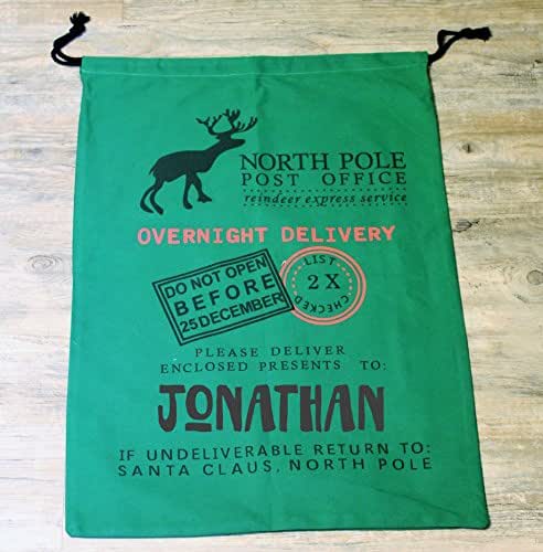 Amazon Com North Pole Post Office Green Reindeer Santa Sack