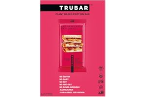 TRUBAR Vegan Protein Bar, Get In My Belly Pb & Jelly, Gluten Free, Plant Based, High Fiber, Dairy Free, Low Fat, Non GMO, No Sugar Alcohols, 12G Lean Protein, 13G Fiber, Healthy Snack Bars, 12 CT