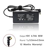 19V 4.74A 90W AC Laptop Charger Compatible Toshiba Satellite L305 L305D L455 L505 L505D L635 L645 L655 L655D L745 L755 L775 L855 L875 C55 C655 C675 C850 C855 PA3714U-1ACA PA3917U-1ACA PA5177U-1ACA