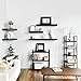 WELLAND 16 inch Black Mission Floating Shelves for Wall, Bathroom Wall Mount Shelves, Wood Modern Display Shelves, Book Shelves,for Bedroom,Living Room and Kitchen