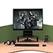 Tempered Glass Computer Monitor Riser | Triangle Save Space Desktop Corner Stand for Computer Monitor & Laptop Black HD01B-003thumb 4