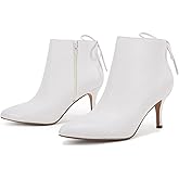 Womens Pointed Toe Heels Ankle Booties Kitten Stiletto Bowtie Strappy Fall Dress Boots Shoes