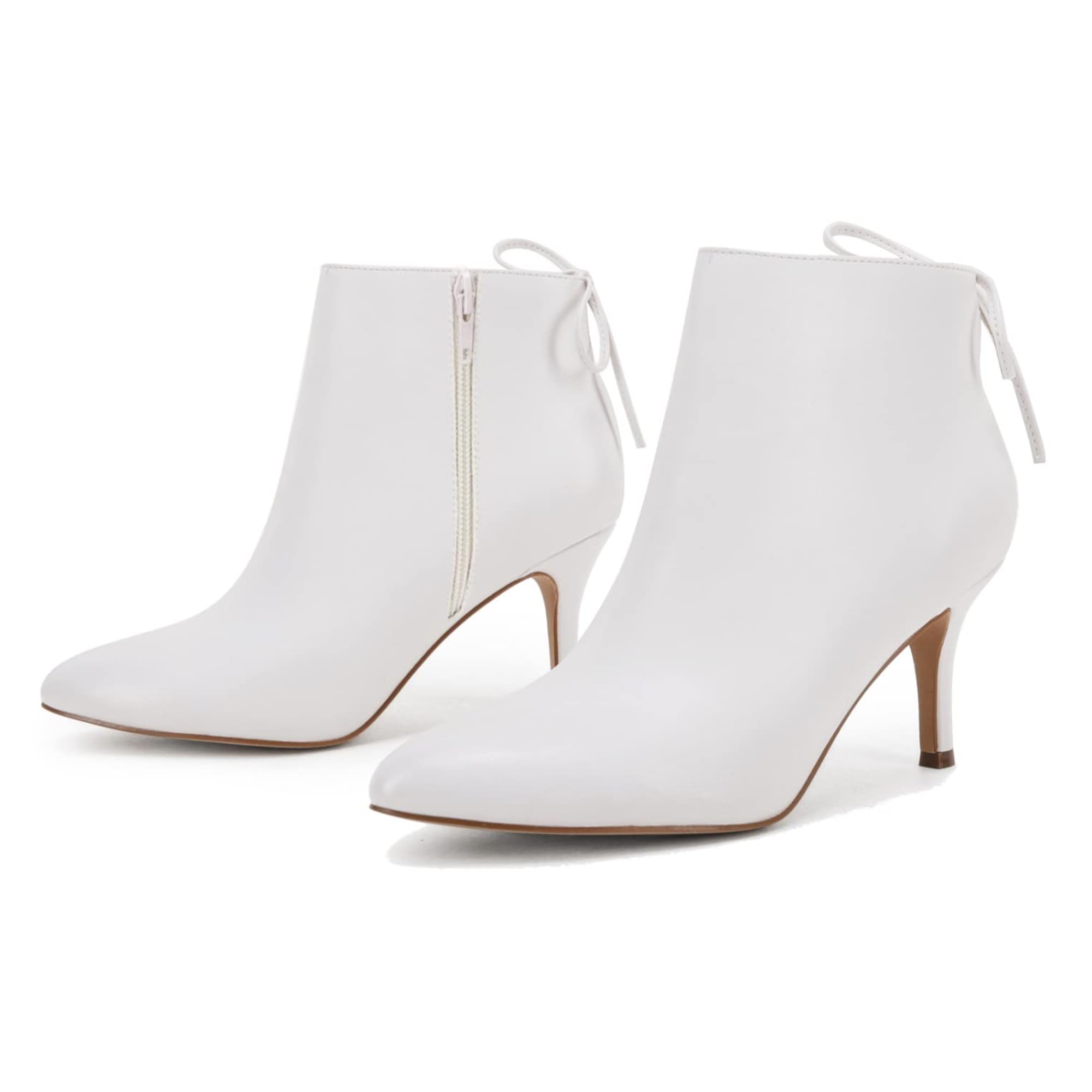 Photo 1 of **USED, DAMAGED** Womens Pointed Toe Heels Ankle Booties Kitten Stiletto Bowtie Strappy Fall Dress Boots Shoessize 7