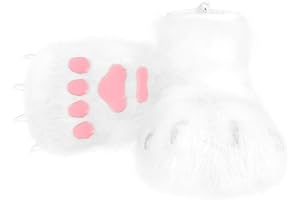 hbbhml Animal Fuzzy Slippers Bear Cat Wolf Dog Fox Fursuit Feet Paw Claw Shoes Furry Boots Costume Accessories for Adult Kids