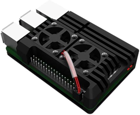 Milageto Para Raspberry Pi Case Ventilador Doble con Piezas De Tornillo para Raspberry Pi 3B + 2B / 3B