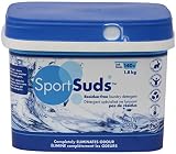 Sport Suds Laundry Detergent | Odor Eliminator Sport Wash Residue Free Non-Toxic for Athletic Wear & Technical Clothes 1.8 kg Tub 140+ Loads