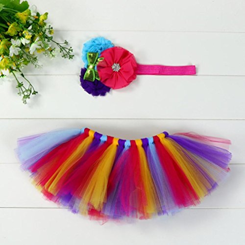 Sunward 2018 Unisex Newborn Girl Baby Outfits Photography Props Headdress Tutu Skirt (Multicolor 5) - Thumbnail 2