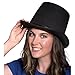 NJ Novelty - Black Top Hat, Tall Party Hat Costume Dress Up Accessory + White Band