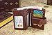 Admetus Men's Genuine Leather More Card Holder Coin Purse Bifold Gift Wallet Dark brown