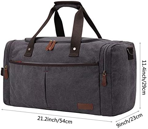 S-ZONE Canvas Duffel Bag Travel Weekend Overnight Bag with Shoes Compartment for Men 3 S-ZONE Canvas Duffel Bag Travel Weekend Overnight Bag with Shoes Compartment for Men