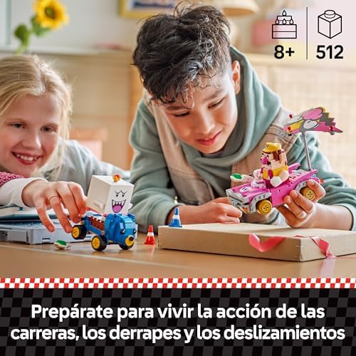 Super Mario: Mario Kart – Wario e King Boo - Brinquedo Interativo com 2 Carros e 2 Figuras - Presente com Personagens Nintendo para Rapazes e Raparigas 8+ Anos 72038