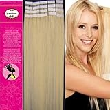 18 Inch Color 613 Light Blonde Tape in Premium Remy Human Hair Extensions_20 Pieces Set 40g Weight Straight Women Beauty Salon Style Design