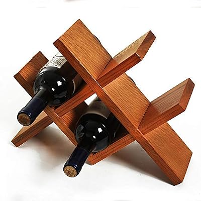 Yeonuw 4 Bottles Of Oak Wine Racks Checkered Diamond Wine Bottle Cabinet Free Standing Wine Display Stand Color Honey Color Buy Online At Best Price In Uae Amazon Ae