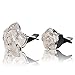 MINI-FACTORY Car Bling Decoration, Bling Car Interior Accessories Air Vent Sparkle Rhinestone Diamond Clip - White Flowers (1 Pair)