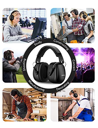 Mpow Noise Reduction Safety Ear Muff with Ear Plugs, Double Noise Reduction NRR 28dB Earmuff with NRR 32dB Earplugs, Professional Ear Protection for Shooting, Hunting, Mowing, Woodworking, Weeding - Thumbnail 4