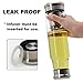 TOPOKO 18.5 Oz Glass Water Bottle-Extra Strong Crystal Glass Bottle with Portable Nylon Sleeve Handmade Leak Proof with Tea Infuser (Grey)