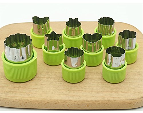 FantasyDay 9Pcs Vegetable Cutter Shapes Set for Kids, Fruit and Cookie Stamps Mold Pastry Cutters Cheese Presses Flower Star Heart Animals Stamp Mold Decorating Tools For Halloween& Christmas #1