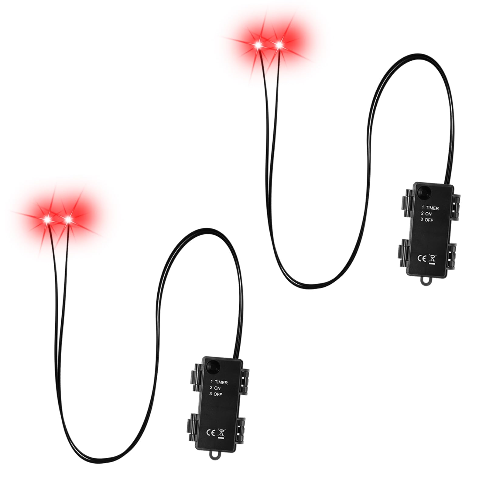Photo 1 of 2 Pack LED Light Up Eyes Halloween Decorations, Glowing Red Eyes for Masks, Pumpkins & Skeletons, Waterproof LED Eye Lights with Timer for Indoor Outdoor Halloween Props (Batteries Not Included)