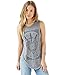 FV RELAY Women's Retro Vintage Sleeveless O-Neck Tee Shirts Fashion T-Shirt (XL) Gray